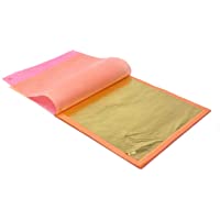 SLO FOOD GROUP Hoja de oro comestible 24 quilates (25 hojas de hoja de oro por libro) 3.15 en un 3-15 en Oro